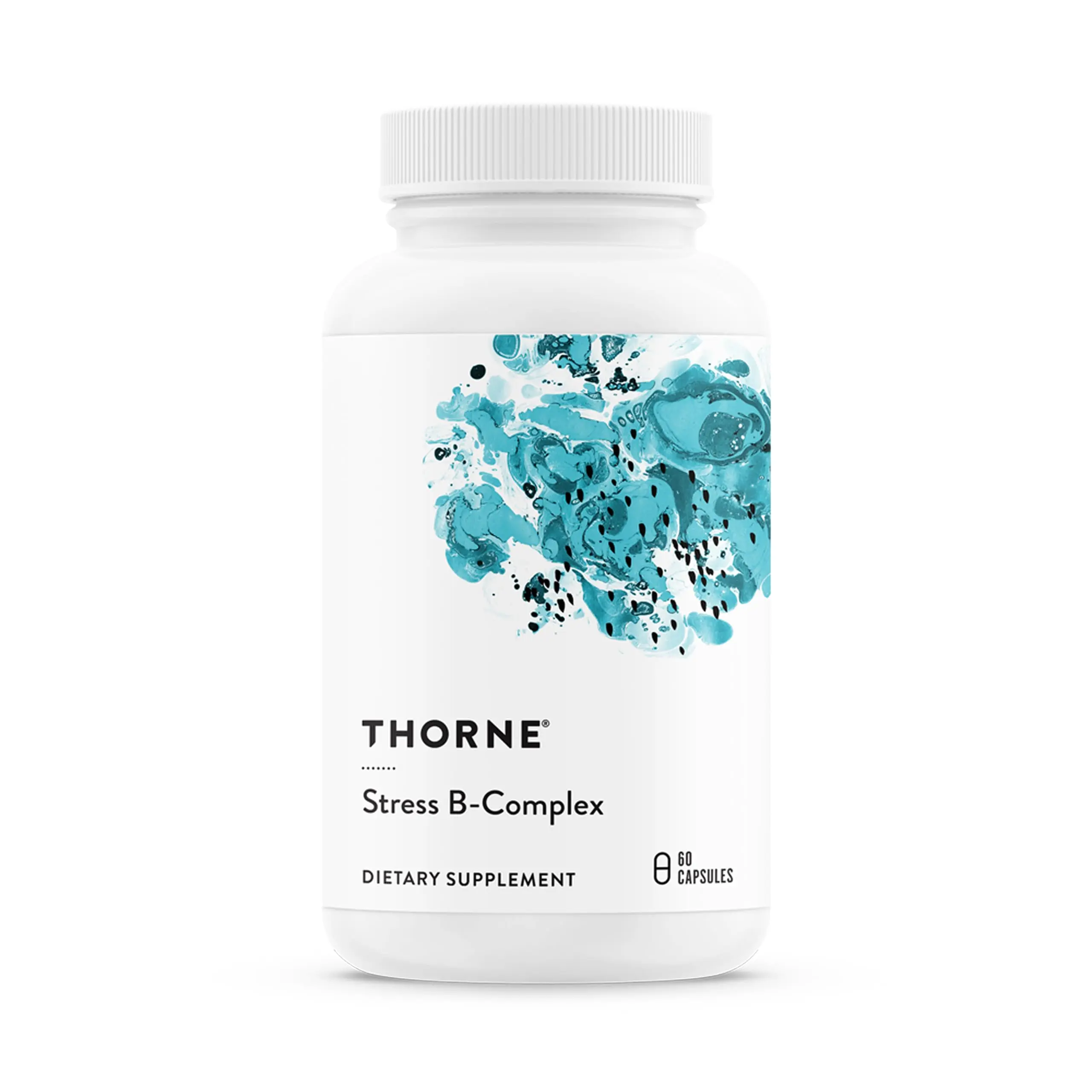 THORNE Stress B-Complex, 8 B Vitamins & Choline with Extra B5, 60 Capsules | Supports Healthy Cortisol Response, Stress Management, Cellular Energy & Balanced Mood*, Active Forms, NSF Contents Certified