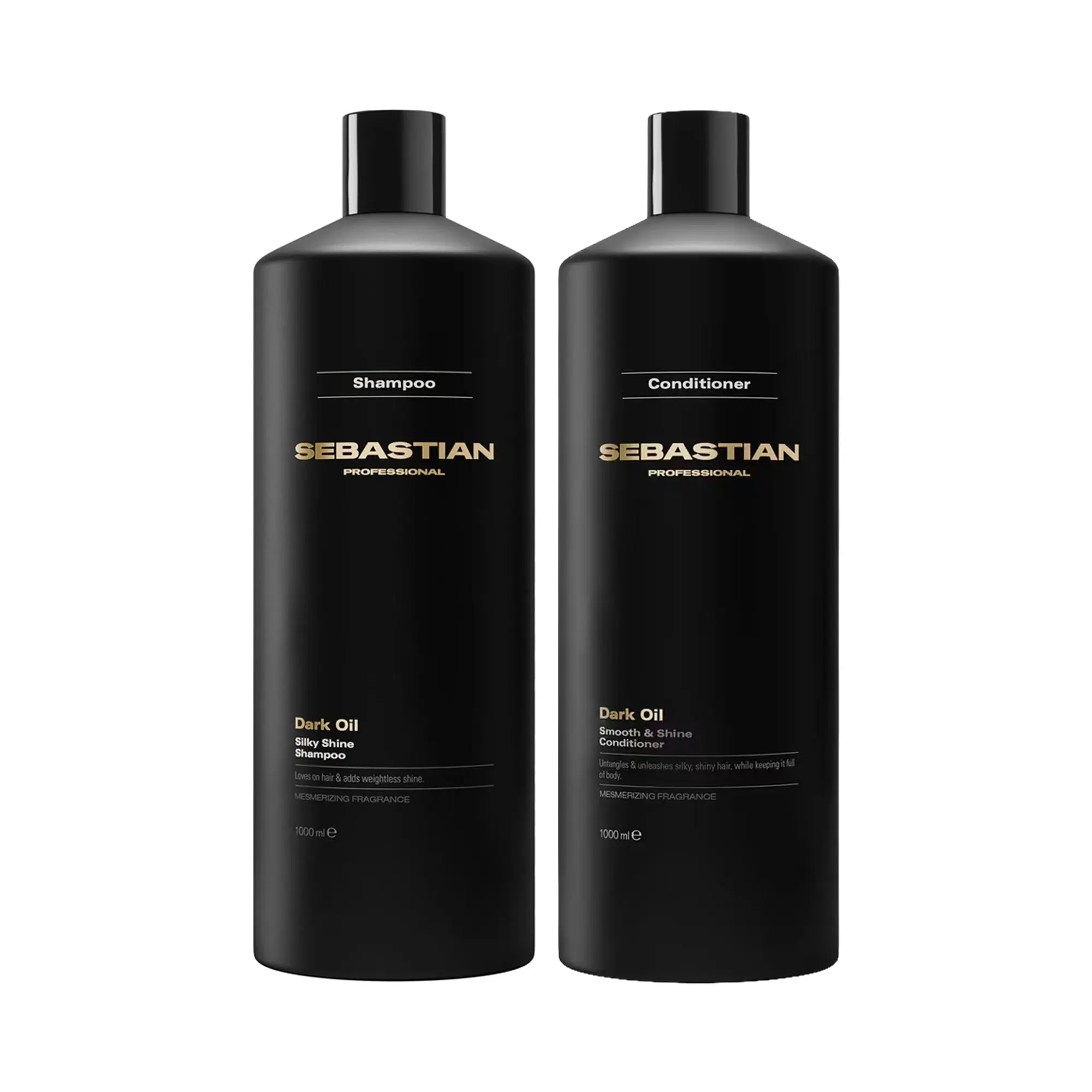 Sebastian Dark Oil Haircare Duo - Scented, Lightweight Shampoo & Liter-Size Smooth, Silky Conditioner