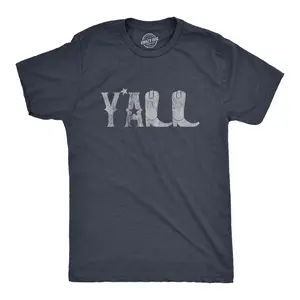 Mens Y'all Boots T Shirt Funny Country Cowboy Southern Graphic Novelty Tee Mens Funny T Shirts Cool Vintage Fashion T-Shirt Gift Classic Menswear Funny Music Short Sleeve Novelty Tees for Guys Navy