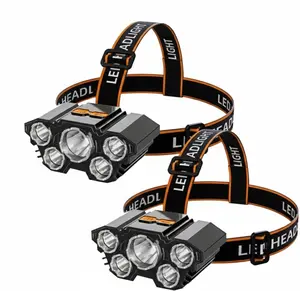 2 Pcs LED Headlamp Rechargeable,Super Bright Head Lights for Forehead,Hard Hat Light Strap for Adults,Adjustable Head Flashlight,USB Headband Flashlight for Ourdoor,Working,Hiking,Running,Camping, Fishing Gear Unique Women's Birthday Gift waterproof dad