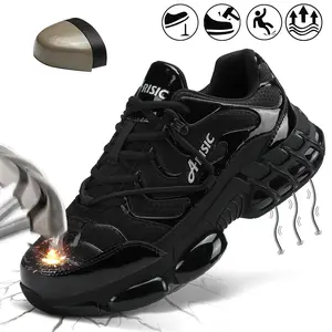 Steel Toe Shoes for Men Women Sneakers Wide Lightweight Safety Sneakers Comfortable Safety Shoes Colorful Tennis Work Shoes Black Closed