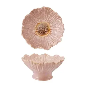 Stoneware Flower Shaped Pedestal