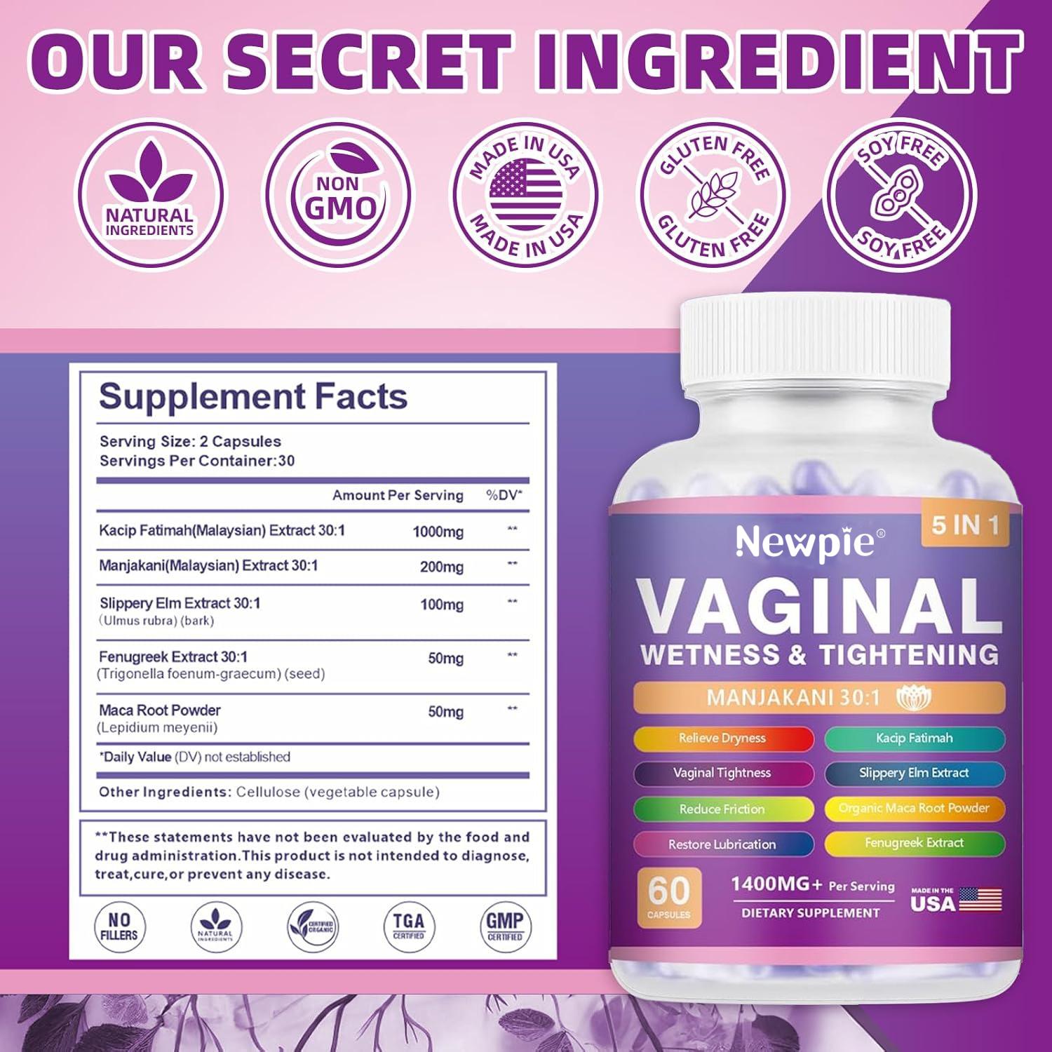 Vaginal Moisturizer Capsules, Female Vaginal Probiotics Wetness & Tightening Vaginal Wellness Supplement for Enhance Vaginal Muscle Tone & Vaginal Dryness- Vegan, 60 Capsules Vaginal Moisturizer Capsules, Female Vaginal Probiotics Wetness & Tightening Vaginal Wellness Supplement for Enhance Vaginal Muscle Tone & Vaginal Dryness- Vegan, 60 Capsules
