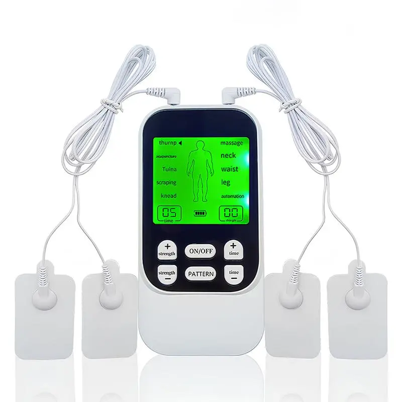Rechargeable TENS Unit Muscle Stimulator - EMS Manual Massage Tool with Built-In Batteries, 10 Modes, 30 Intensity Levels - Safe, Portable for Neck/Shoulder Pain Relief, Gym Enhancer & Sports Recovery
