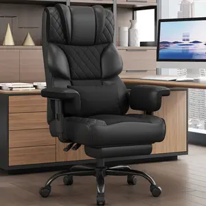 Vonesse Big and Tall Office Chair, Computer Chair with Soft Adjustable Armrests, Ergonomic Gaming Chair with Breathable Linen Design, Executive Chairs with Footrest V3048A