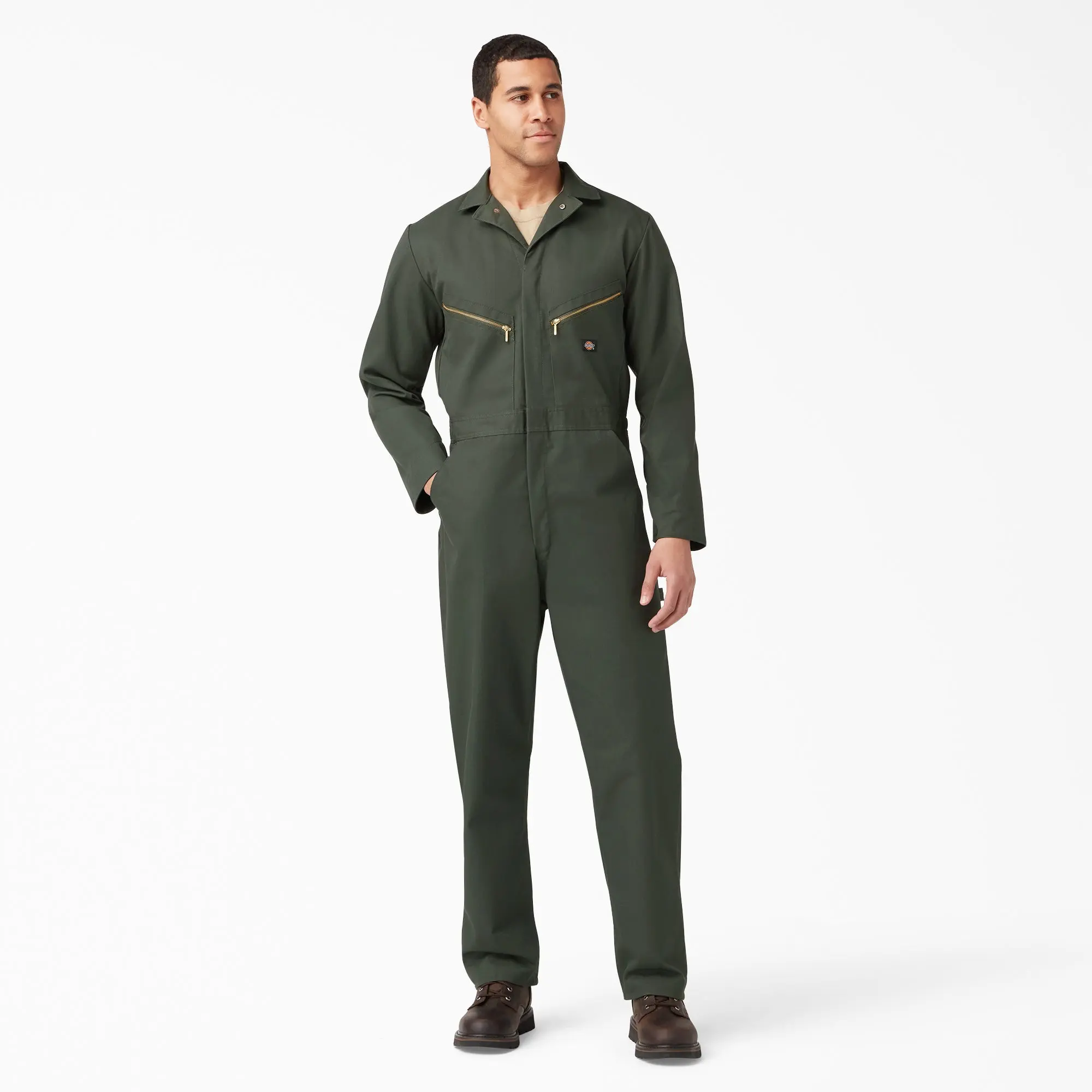 Dickies Men's Deluxe Blended Long Sleeve Coveralls, Full Zip, Casual Everyday Workwear Style
