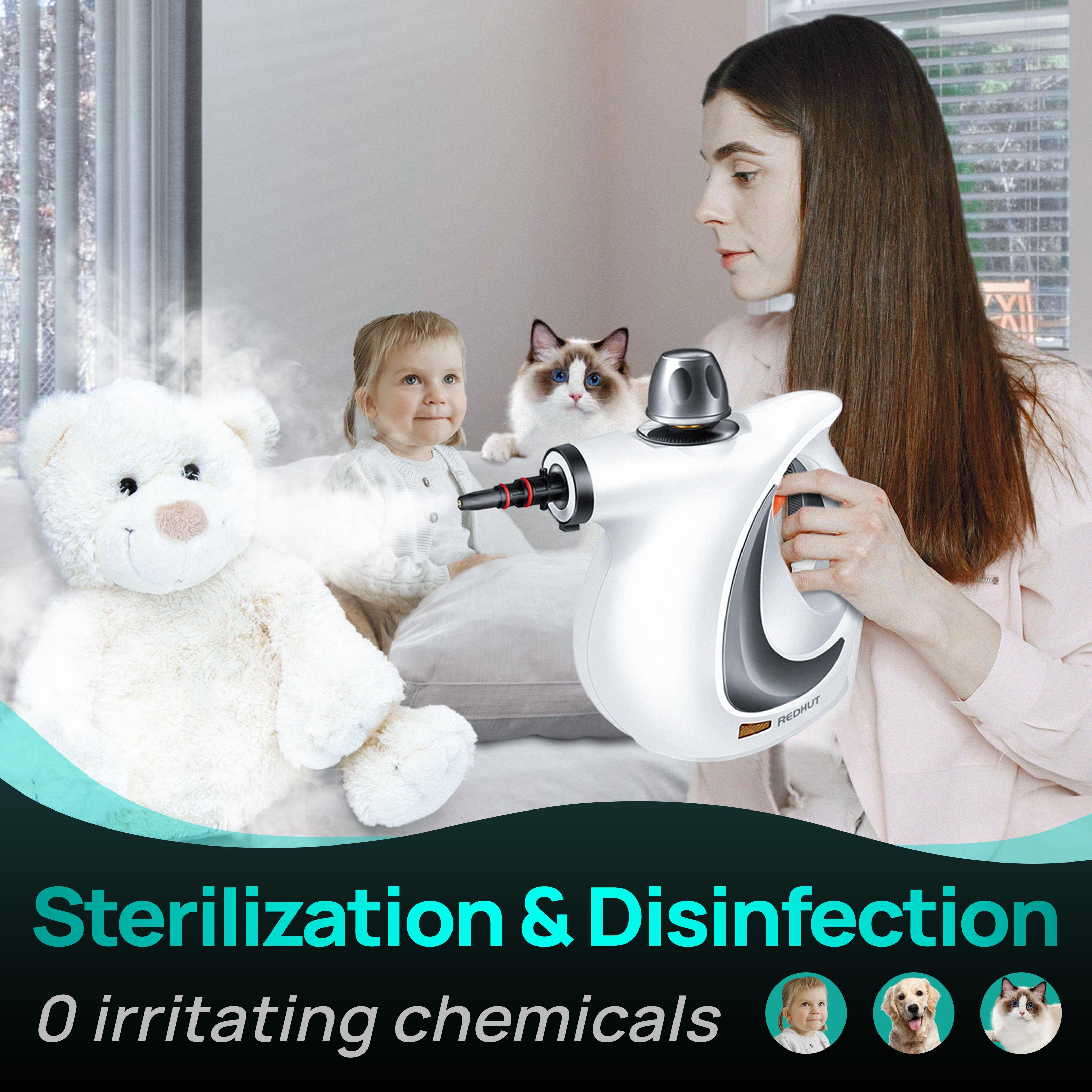 Redhut 2026 Pressurized Handheld Multi-Surface Natural Steam Cleaner with 12 pcs Accessories Powerful, Chemical-Free, Steamer for Home And Car, Cleaning Washing Machine, Air Conditioner, Kitchen, Summerclean Appliances Tool Household