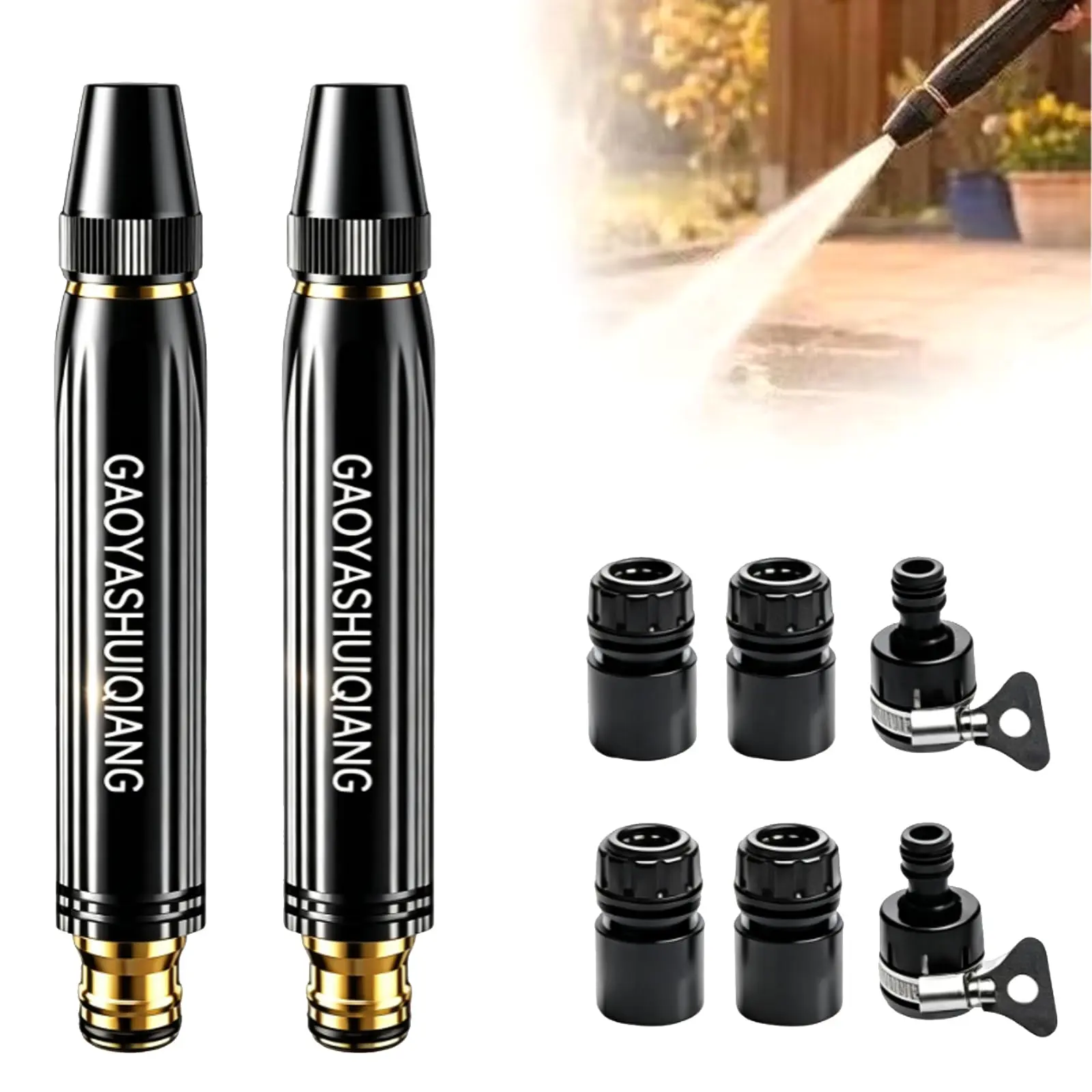 Power Washer & High Pressure Hose Nozzle - 2026 Upgraded Home Car Wash Water Gun, Garden Hose Pressure Washer Attachment Wand for Watering Plants.Jet-wash dirt, mist-water flowers, rinse windows – all with this ergonomic. Compact, powerful, essential.
