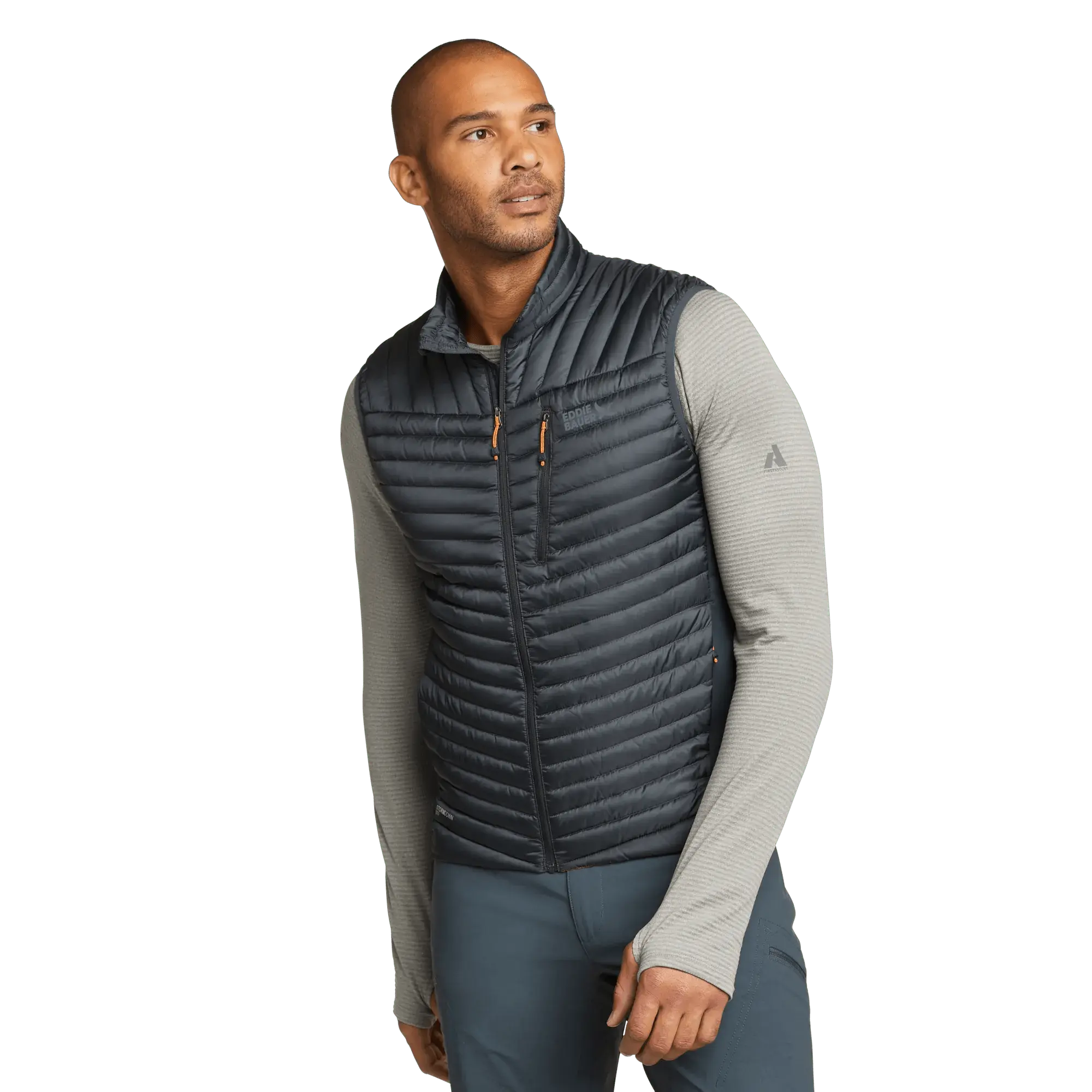 Eddie Bauer Men's MicroTherm® 2.0 Packable Down Vest Two-Way Stretch DWR Finish Soft Feel Chest Pocket