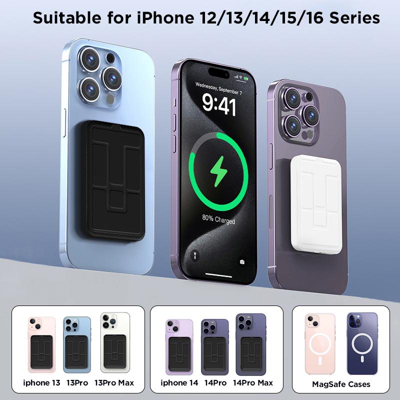 10000mAh Magnetic Wireless Power Bank with Foldable Stand, LED Battery Display, Multi-Device Charging Support, Portable Charger for iPhone 17/16/15/14/13/12 Series outdoorfun
