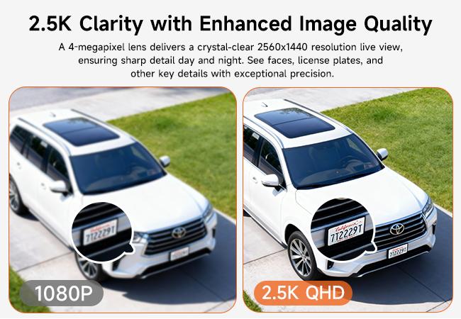 【New Year Big Sales】CINMOORE Outdoor/Indoor Magnetic wireless Camera 2.5K free install Smart Garage 2.4G wifi Security Camera – HD Video, Night Vision, Motion Detection, Magnetic, Wi-Fi, Two-Way Audio, Smartphone Control Lens