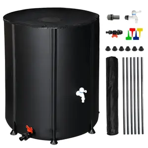 132Gal Black PVC Foldable Rain Bucket