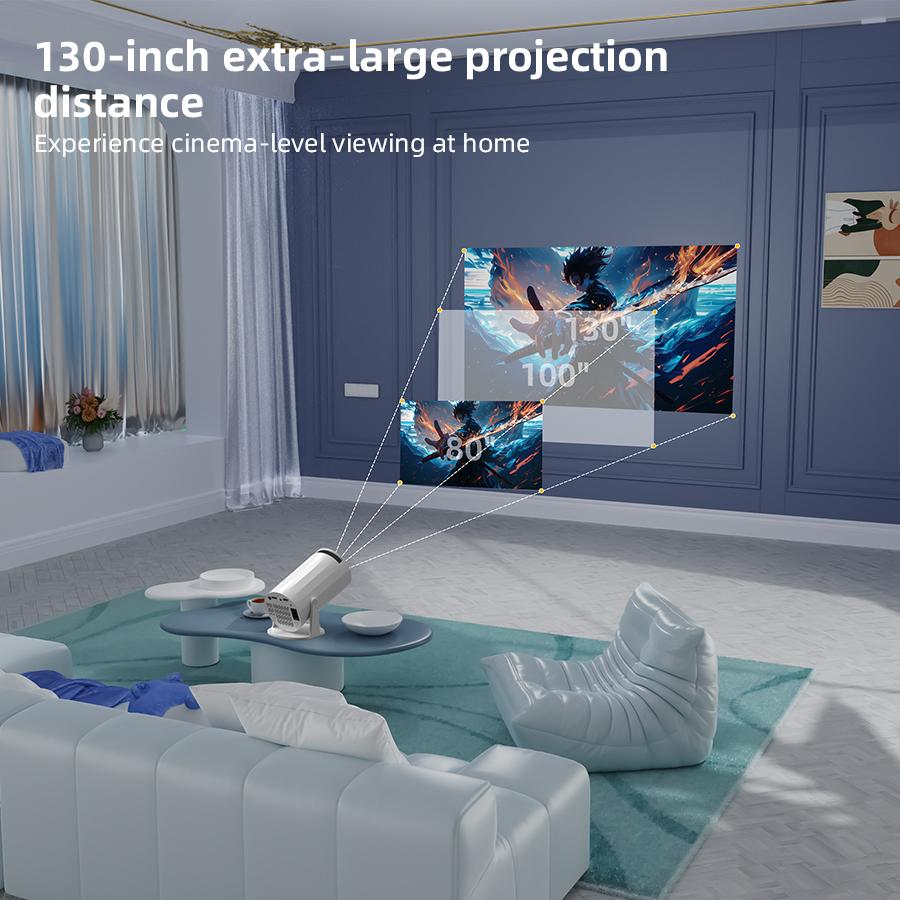 XBJ Diamond Projector 24/5G WiFi 360 Degree HD LED Multifunctional Projector with Built-in Speaker for Home Cinema Outdoor Use and 4K Decoding Ideal Holiday Gift