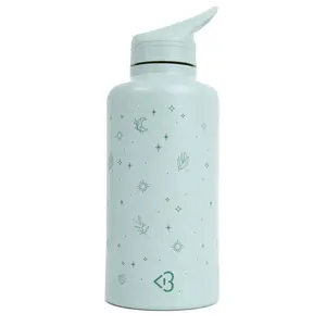 Blogilates 62oz Stainless Steel Water Bottle - Light Mint Green: Condensationproof, Drinking Spout