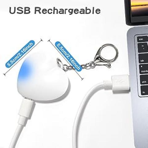 Heart shaped sensing wallet light and USB charging keychain light| Ideal for women's handbags, perfect gifts for office workers, students, best friends, and girlfriends