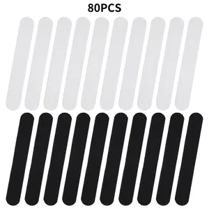  80pcs Disposable Hat Sweat Pads, Anti-Sweat Stain Essential with Self-Adhesive Design, Comfortable All-Day Dryness for Cap Brim and Collar, Breathable Unscented Material,Black and White for Women Men,, Outdoor Enthusiasts, Sports Lovers sleeping Summerv