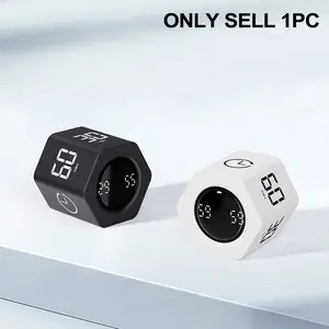 Ticktime Pomodoro Productivity Timer Cube, Hexagon Flip Clock, Pause & Resume, Mute & Adjustable Sound Alert, for Work, Office, ADHD, Study, Task, 1/5/10/30/60/min & Custom Countdown
