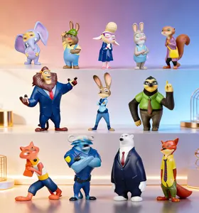 12 Pcs Cartoon Animal Figures Set | City Adventure Themed Mini Action Figurines for Kids & Adults, Perfect Party Favors, Birthday Gifts & Pretend Play Toys