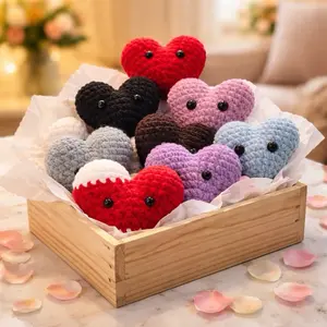 Crochet Heart Plush | Handmade Emotional Support Heart | Valentine’s Gift | Soft Plush Heart