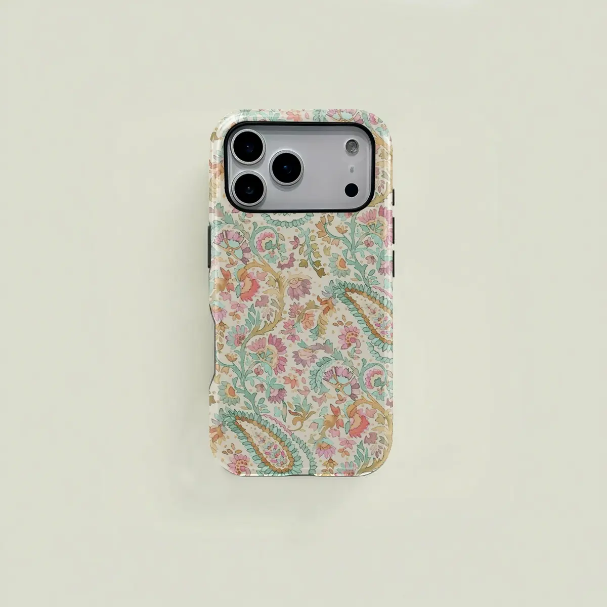 1 pc Paisley floral retro style double layer solid two-in-one protective case, Phone Cover Casing, suitable for iPhone 17 16 15 14 13 12 11 Pro Max Plus Samsung Galaxy S26 S25 S24 S23 Ultra series couple mobile phone