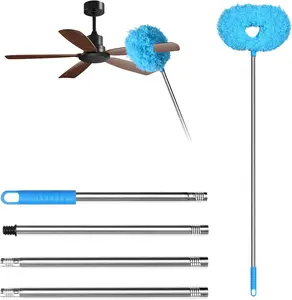 Ceiling Fan Cleaner Duster - Adjustable Duster with Extension Pole,Dusters for Cleaning Fan Blade, Walls and Cobweb (Blue)