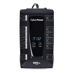 CyberPower AVRG900LCD Intelligent LCD UPS Battery Backup and Surge Protector, 900VA/480W, 12 Outlets, AVR, Compact, UL Certified