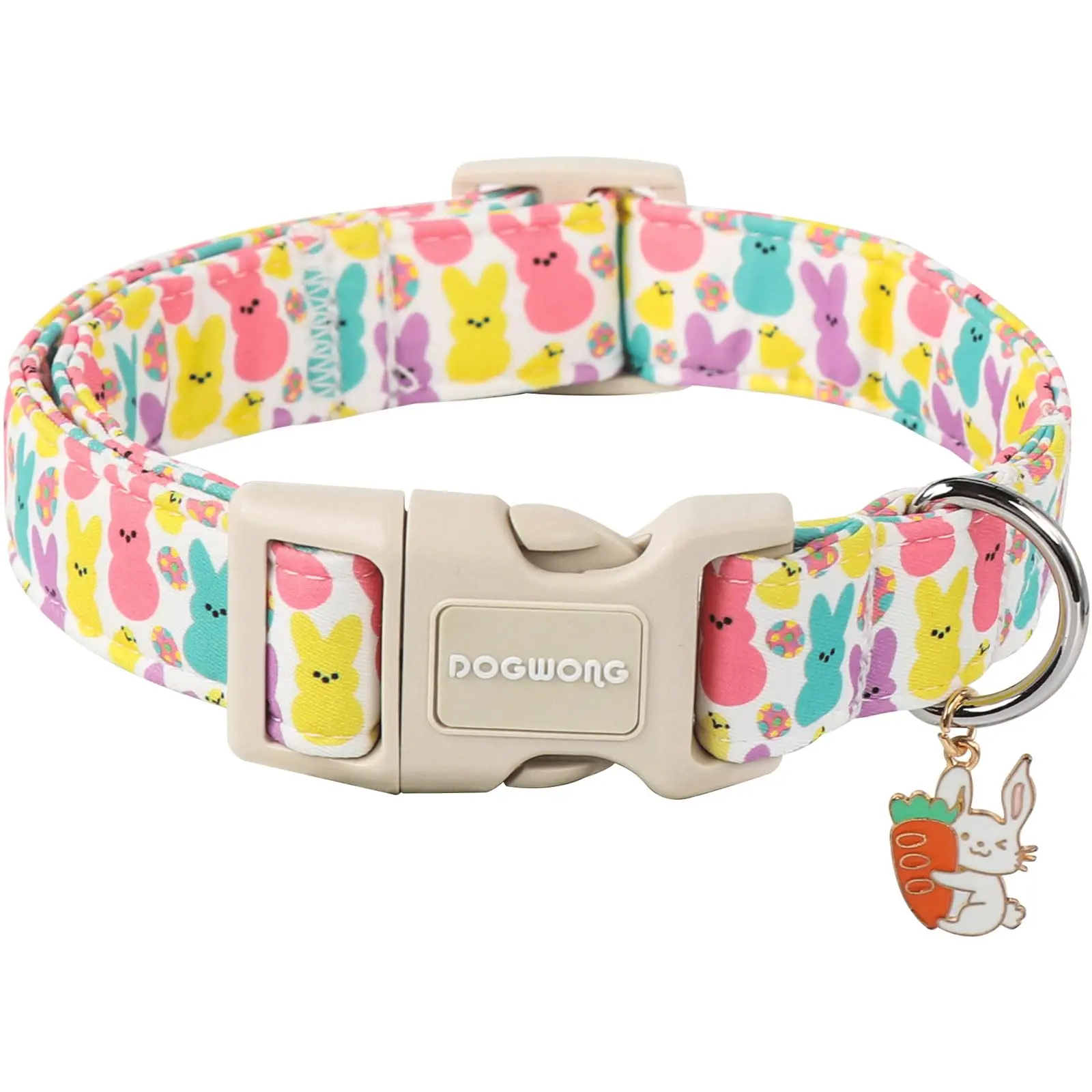 DOGWONG Cartoon Easter Dog Collar - Adjustable, Chew Resistant, Detachable Colorful Egg Collar for Small, Medium, Large Dogs, Suitable for Daily Wear