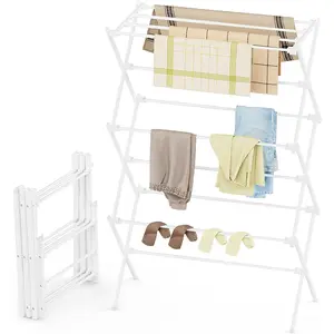 Drying Rack Clothing, 3-Tier Clothes Drying Rack Foldable, Foldable Portable Metal Clothes Drying Rack,Laundry Drying Rack Collapsible Use for Indoor & Outdoor
