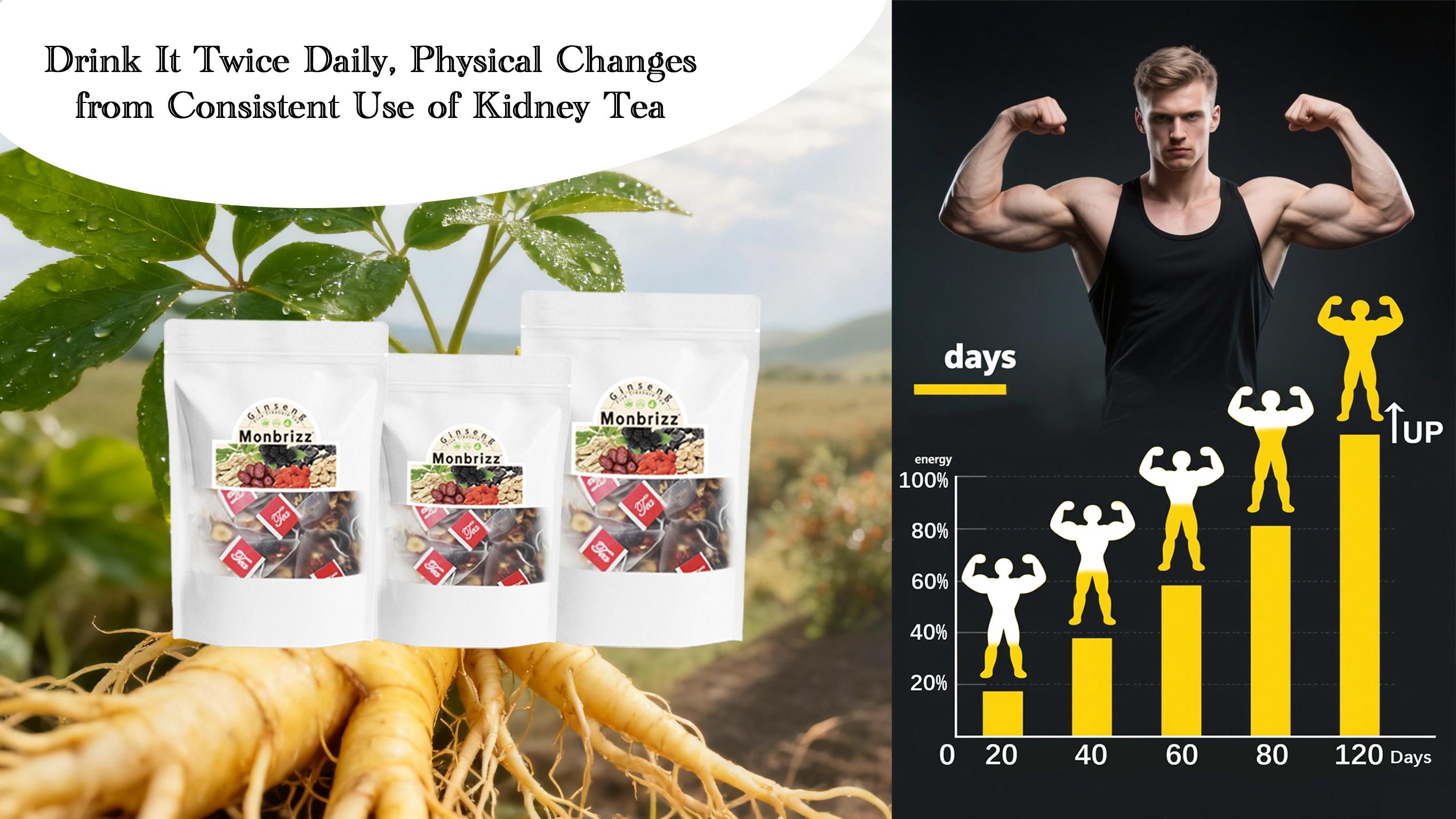 [Upgraded Formula]Kidney Tea Formula Ginseng Five Treasure Tea, Combination Scented Tea, Herbal Health Beverage