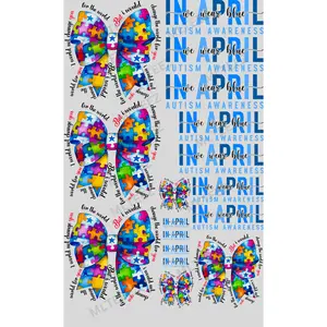 AUTISM (12) PREMADE GANGSHEET - 22X36 DTF TRANSFERS - DIRECT TO FILM