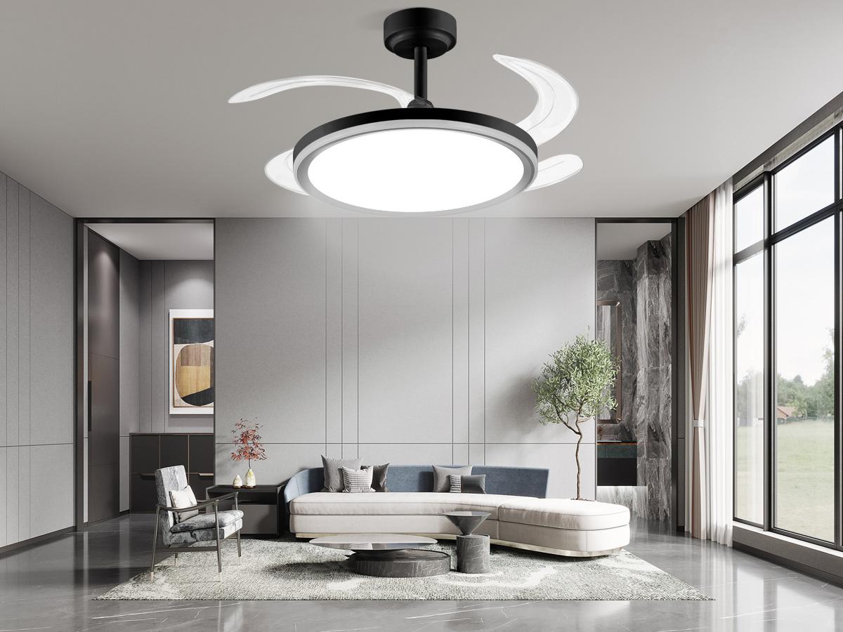 【SALE】BAYSQUIRREL Slim Retractable Ceiling Fan with Light & APP Remote Control 42in Modern Smart RGB Fan with Bluetooth Speaker Dimmable Full Spectrum Memory 6-Speed Reversible, 【SALE】BAYSQUIRREL Slim Retractable Ceiling Fan with Light & APP Remote Control 42in Modern Smart RGB Fan with Bluetooth Speaker Dimmable Full Spectrum Memory 6-Speed Reversible,