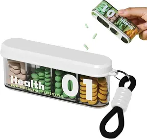 Small Pill Box,Pill Case,Pill Organizer,Travel Waterproof Portable Pocket Pill Box Medicine Organizer,Daily Pill Container for Purses Compact Travel Medicine Holder for Vitamins Medication Healthcare Aid Green Drops