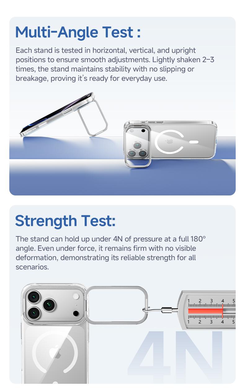 MAGIC JOHN for iPhone 17/Air/16/15 Pro Max Case with Adjustable Camera Cover Stand