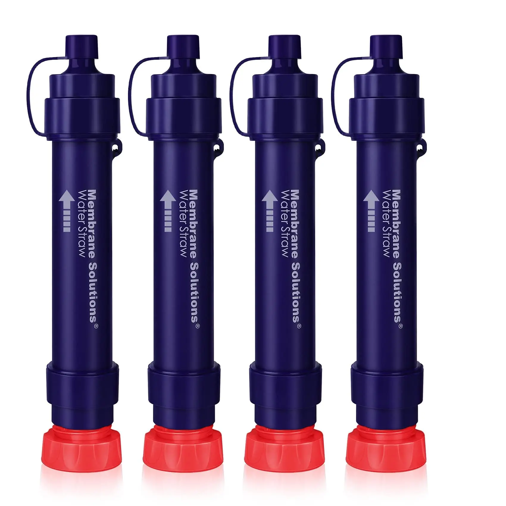 Membrane Solutions/ Wakiwaki Water Filter Straw WS02 4-Stage Detachable 0.1-Micron Water Purifier for Hiking, Camping, Travel & Emergency Survival Gear