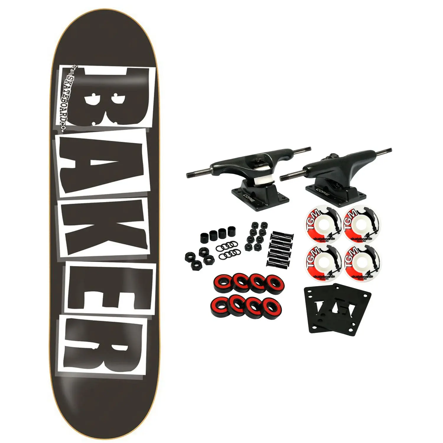 Baker Skateboard Complete Brand Logo Black/White 8.475" OG Shape