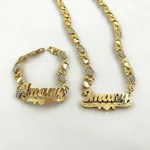 Custom Teddy Bear Chain Necklace Bracelet Set