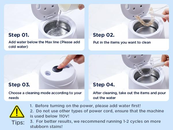 Dental Ultrasonic Retainer Cleaner Machine: 45kHz Dental Cleaning Pod with Digital Timer & 200ML, Deep Cleaning for Dentures, Mouth Guards, Aligners, Night Guards, Braces, Toothbrush Heads & Jewelry