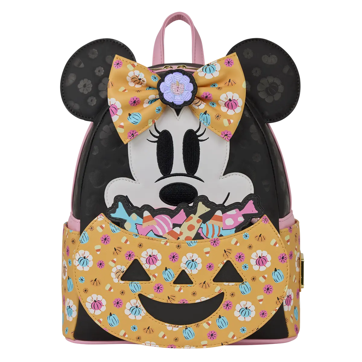 Minnie Mouse Cosplay Floral Pumpkin Glow Candy Corn-Scented Mini Backpack