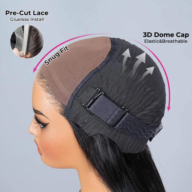 ISEE Wear Go V5 Kinky Curly Pre Bleached Knots Pre Cut 6*4 HD Lace Glueless Human Hair Wig Beginner Friendly New Year Gifts for Girlfriend/Wife/Family#SpringStatements