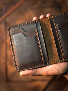 Handmade Leather Wallet 8 Pockets Bifold Hand Stitched Burnished Edges Best Gift For Him Anniversary Valentines Day Gift Surprise