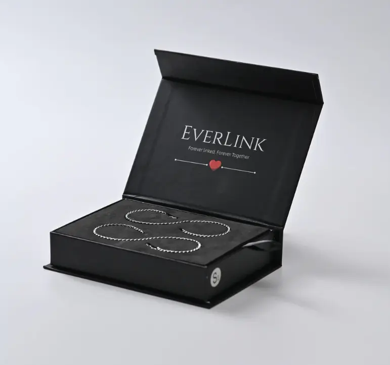 Ever.Link Permanent Couples Bracelets with Special Clasp - Unisex, Permanent Lock, Custom - Fit. 10' Adjustable
