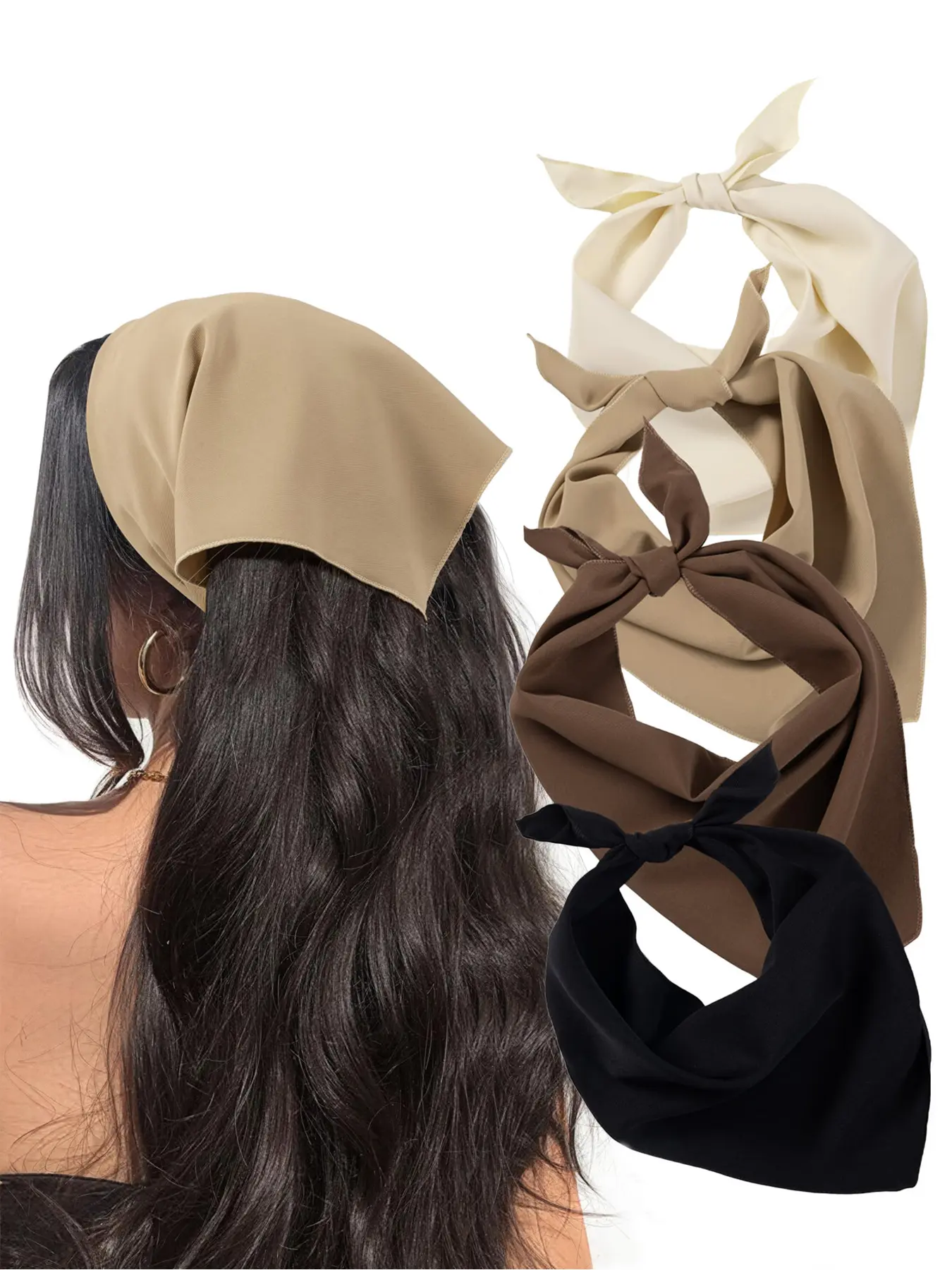 4pcs Retro Vintage Headbands Maillard Triangle Headband, Zigzag Headband, Elastic Bow Headbands, Summer Hair Accessories