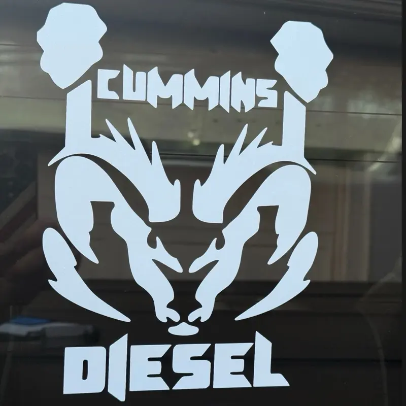Cummins Power Decal! Available in multiple colors and sizes for your Ram 1500 / 2500 / 3500. Get that Dirty Diesel look! #cummins #dieseltrucks #ramtrucks #trucklife