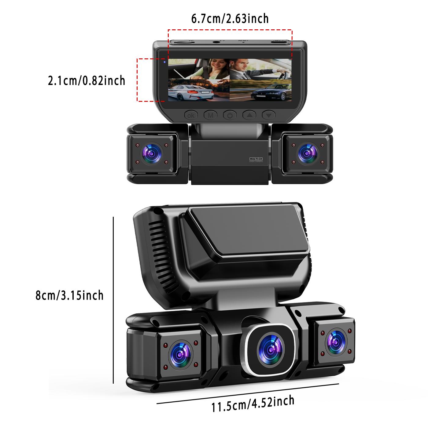 BCUOZ 360 Degree View 4 Channel Dash Cam Front and Rear Inside Left Right, Dash Camera for Cars, Built-in GPS WiFi Night Vision, 24/7 Recording Parking Mode Monitor, Free 64G Card