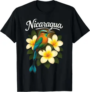 100% Cotton  Unisex Nicaragua Guardabarranco Sacuanjoche Torogoz 505 Nicoya Flor T-Shirt