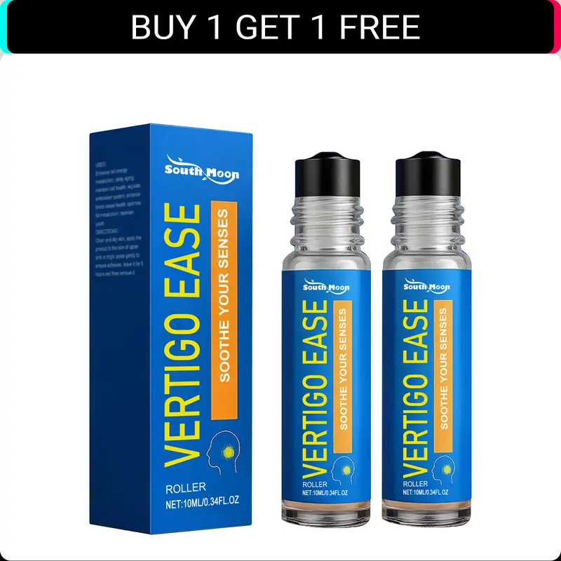 [Buy 1 Get 1 Free] Vertigo Ease Therapeutic Aromatherapy Roll - 10ml Natural Essential Oil Wellness Solution for Dizziness & Nausea - Behind-Ear Use Body Moisturizer