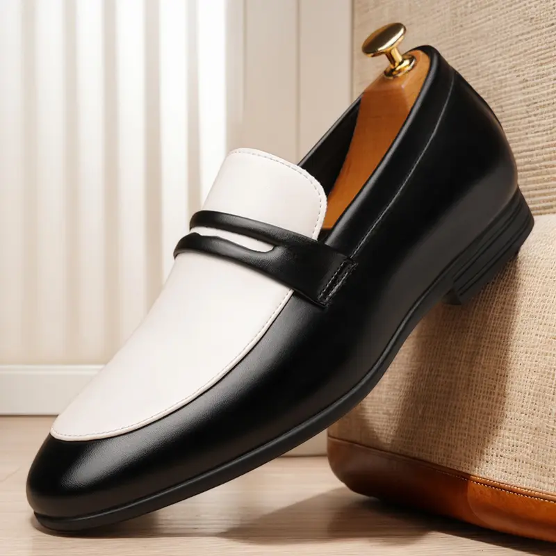 Men's large-size fashionable color-blocking casual loafers, comfortable, non-slip and durable rubber sole, men's shoes suitable for outdoor activities 78538