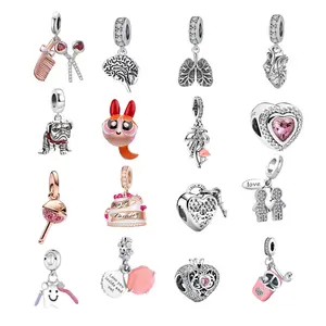 Cute 925 Sterling Silver Charms for Bracelet – Heart, Crown, Evil Eye Pendant, Gift.
