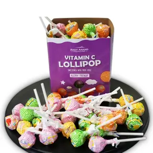 Andy Anand Vitamin C Low Calorie Lollipops,Fruit Flavors, 8.8 oz - Kids Vitamin C Pops, Kids Love Them! Sweetened with real fruit Juice