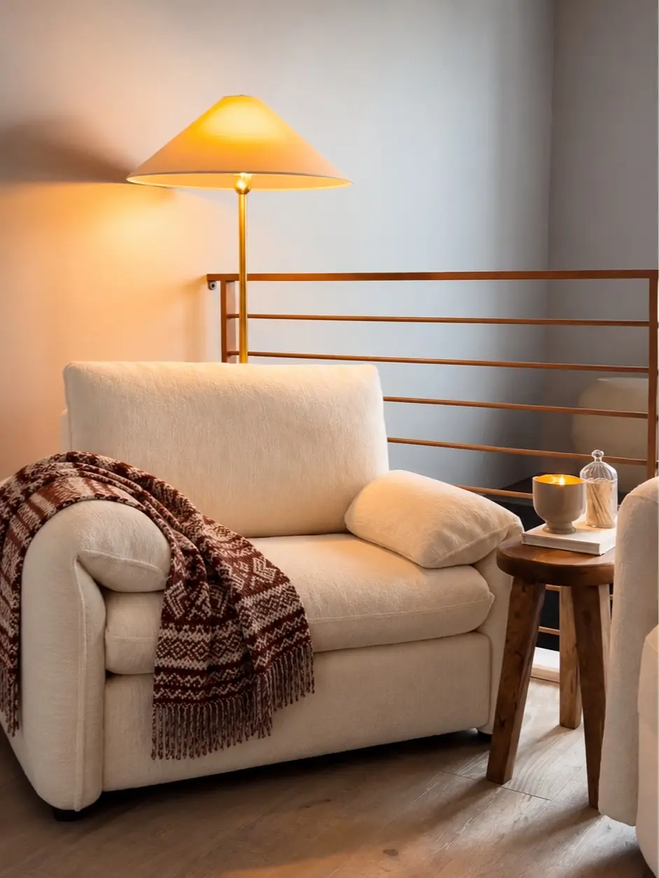 【BackToSchool】ONBRILL Oversized Accent Chair, 41 Inch Chenille Fabric Armchair, Comfy Single Sofa Chair with Padded Arms, Pocket Spring Cushion, Modern Reading Chair,  Living Room Furniture, Bedroom Furniture,dorm essentials,home decor